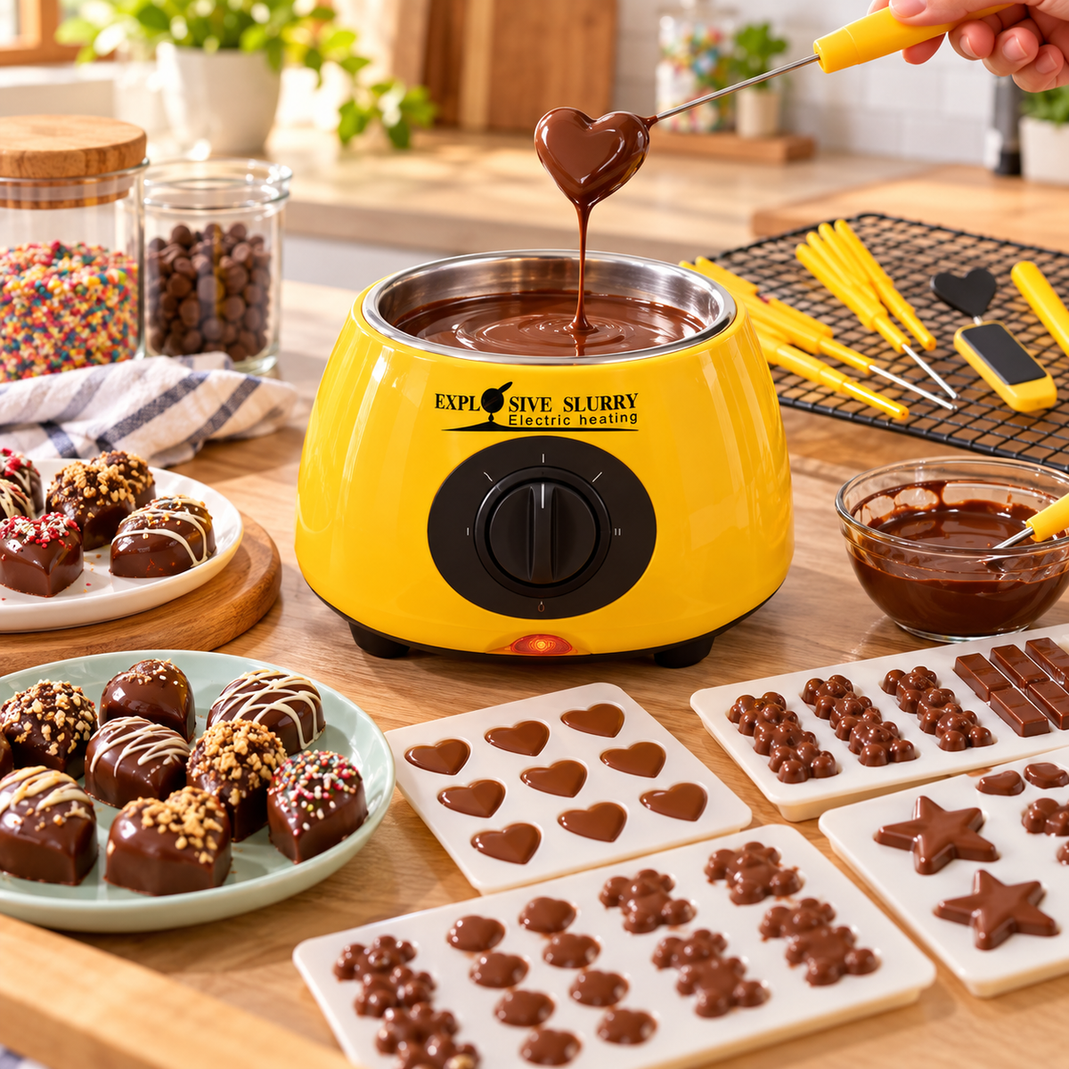 Máquina Eléctrica para Snacks y Brochetas de Chocolate – Explosive Slurry
