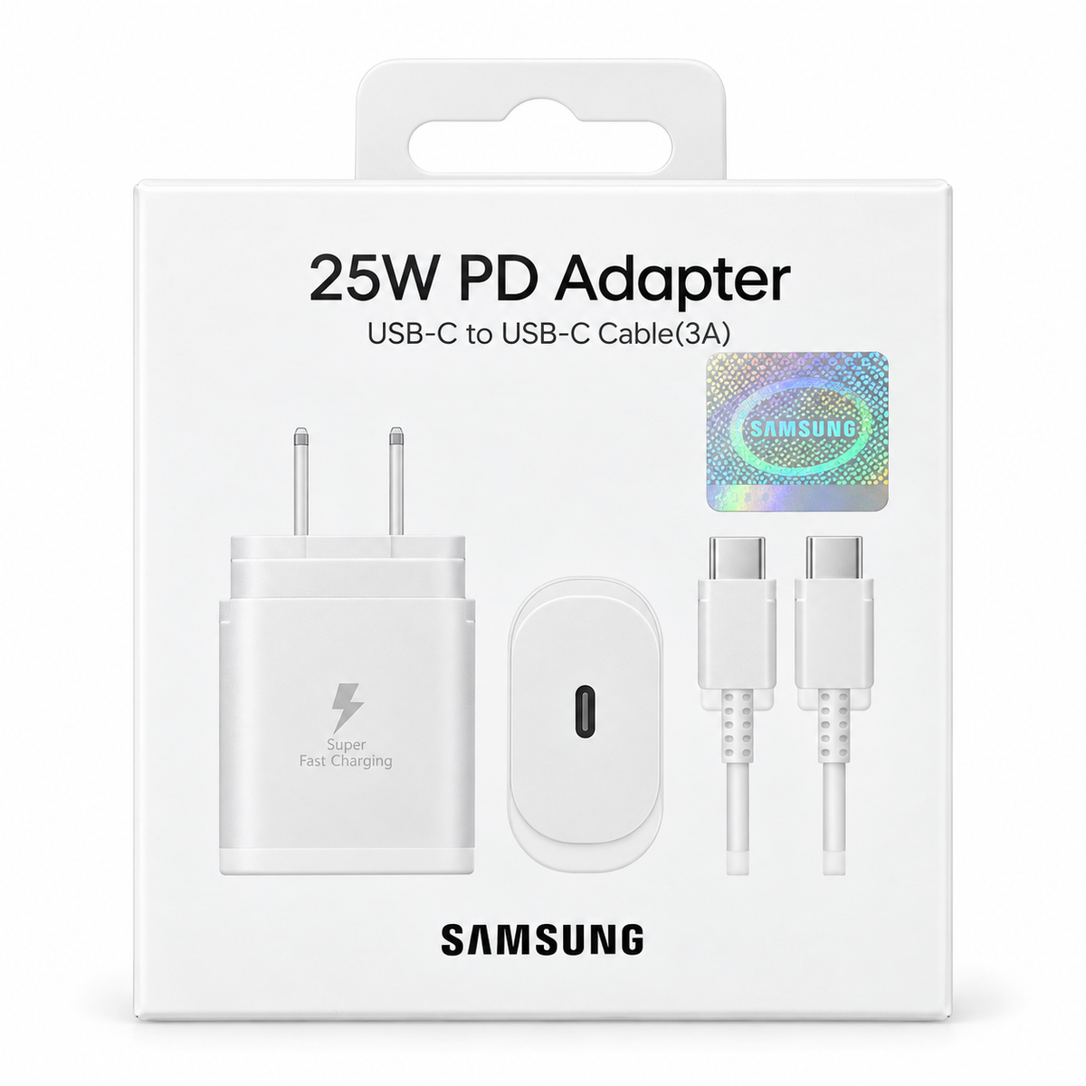 Cargador Samsung 25W USB-C Power Delivery con Cable USB-C a USB-C 3A