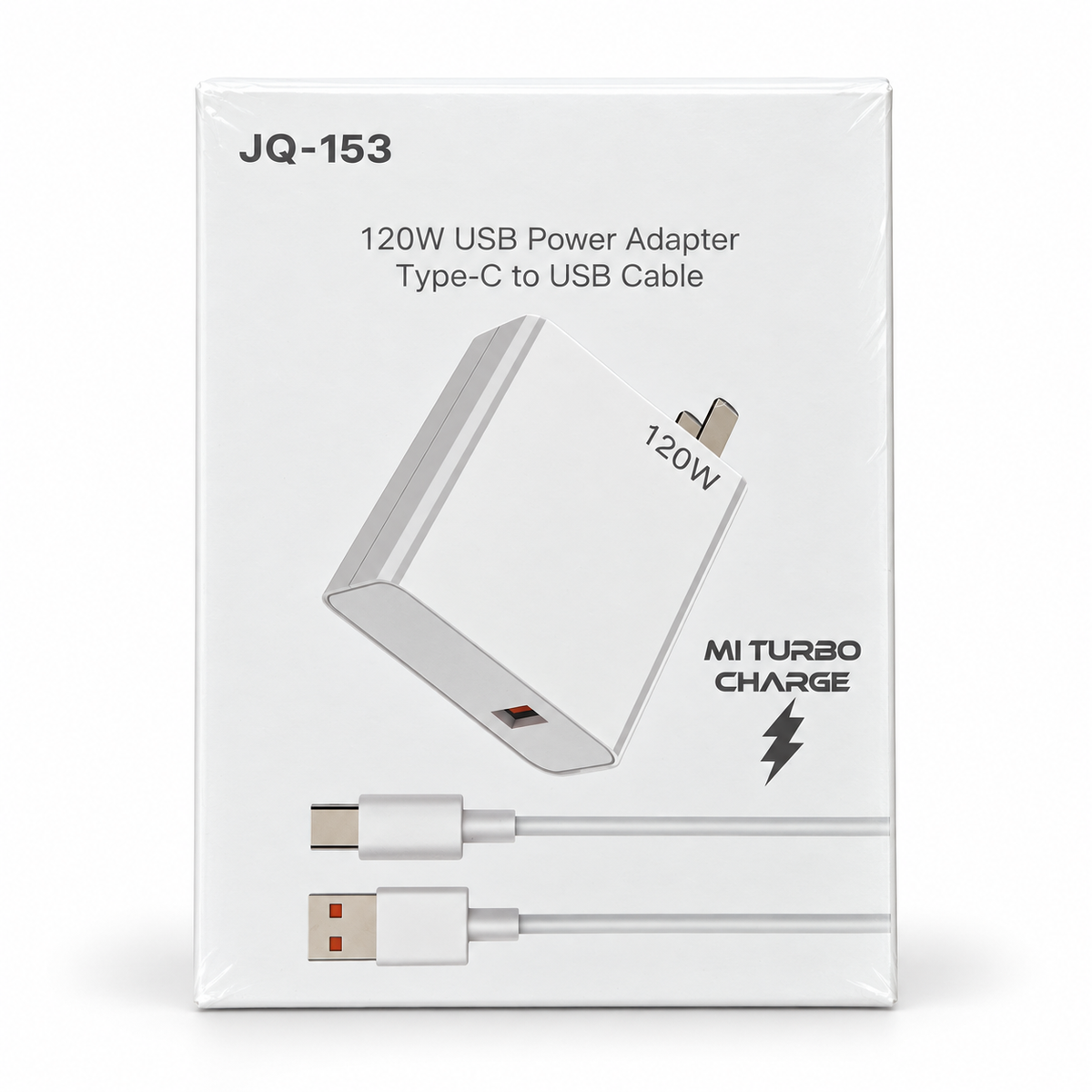 Cargador Rápido 120W MI Turbo Charge JQ-153 con Cable USB a Tipo C