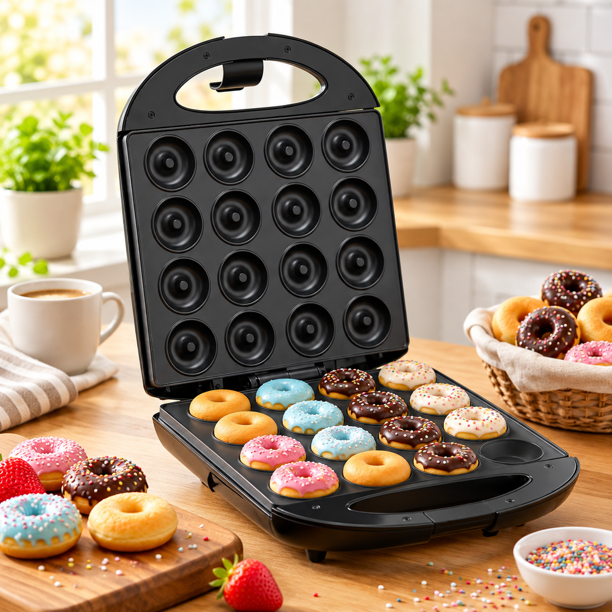 Máquina para Hacer Donas Sokany SK-08002 de 16 Unidades – 1400W