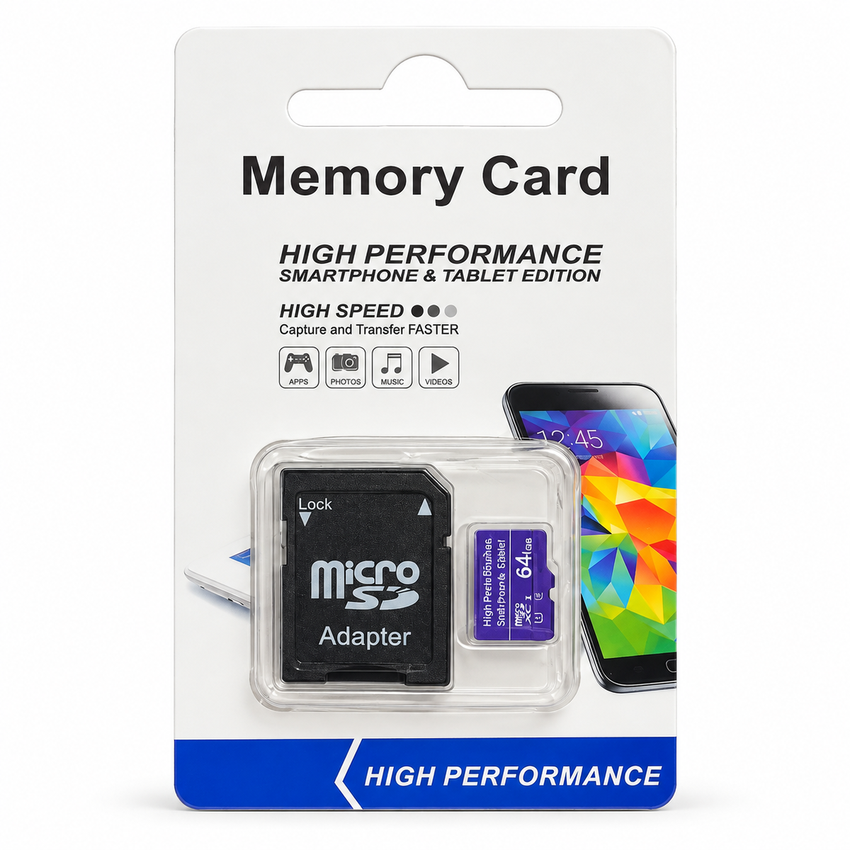 Memoria MicroSD 64GB con Adaptador SD – Tarjeta de Alta Velocidad