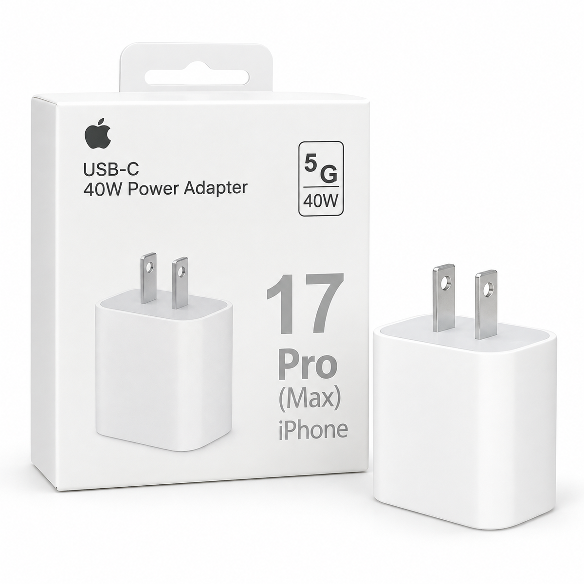Adaptador USB-C de 40W para iPhone 17 Pro y Pro Max – Carga Rápida