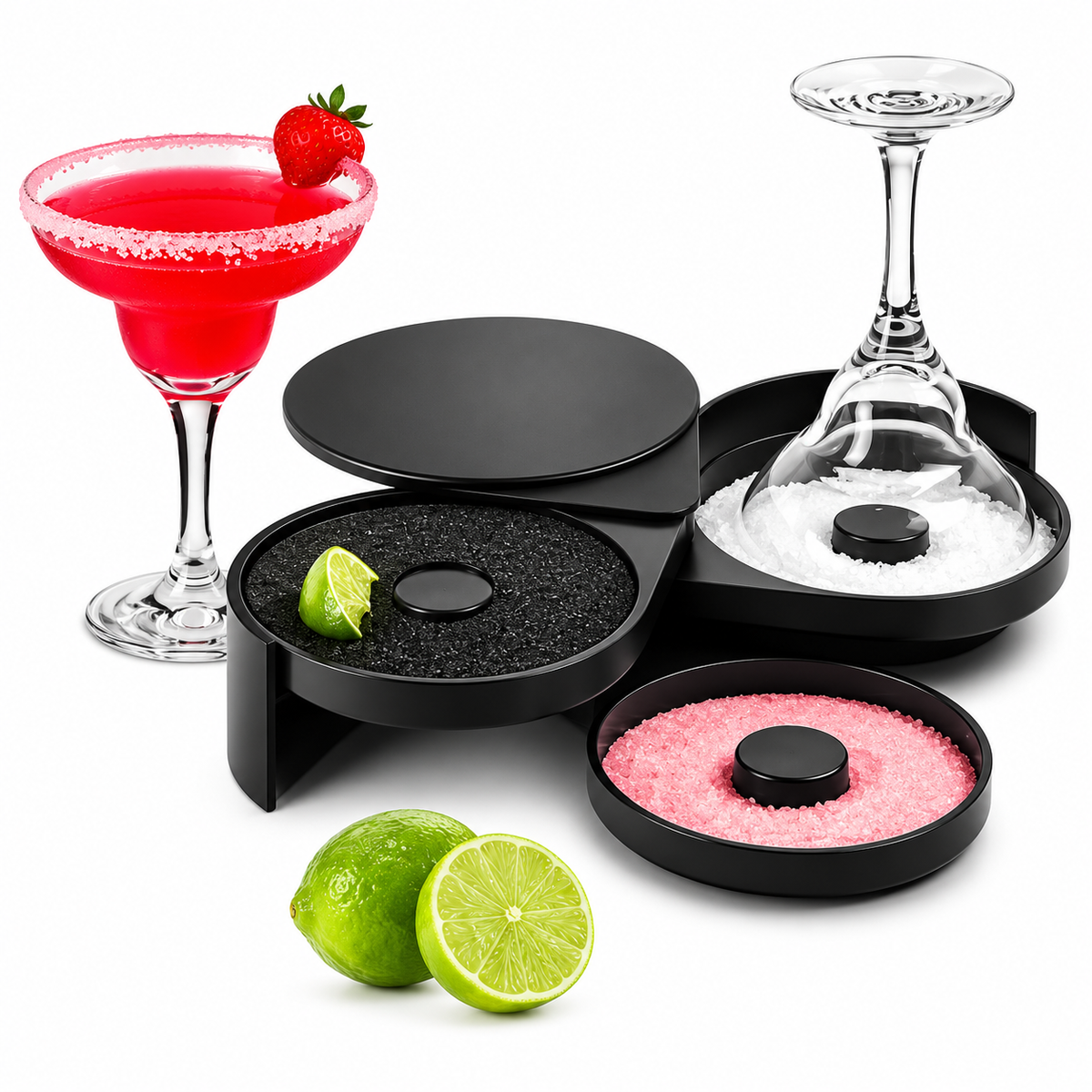 Escarchador de Copas y Vasos 3 en 1 – Decorador de Bordes para Cócteles y Margaritas