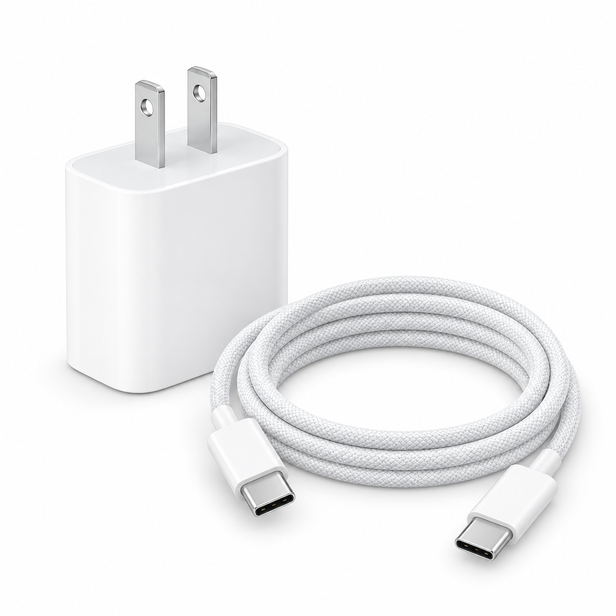 Kit Cargador iPhone 20W + Cable USB-C a USB-C 60W de 1 Metro