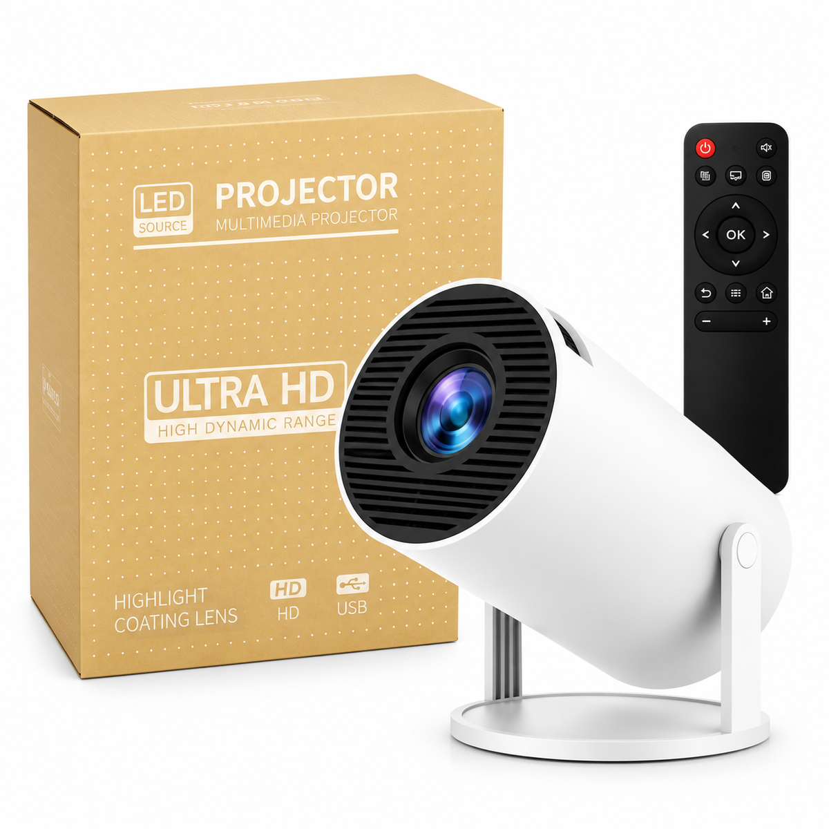 Proyector LED Multimedia Ultra HD con Conexión HDMI y USB
