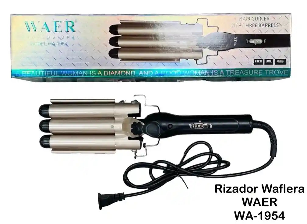 Rizadora Pinza de ondas sirena 3 Rodillos