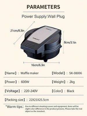 Waflera Sokany 3 en 1 – Hace Waffles, Donas y Pastelillos Antiadherente 600W - WOWI