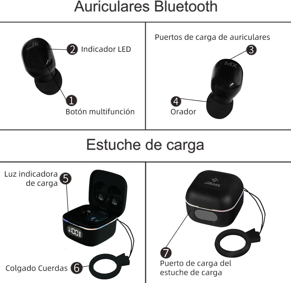 Audifonos Llavero JKMX Negros - WOWI