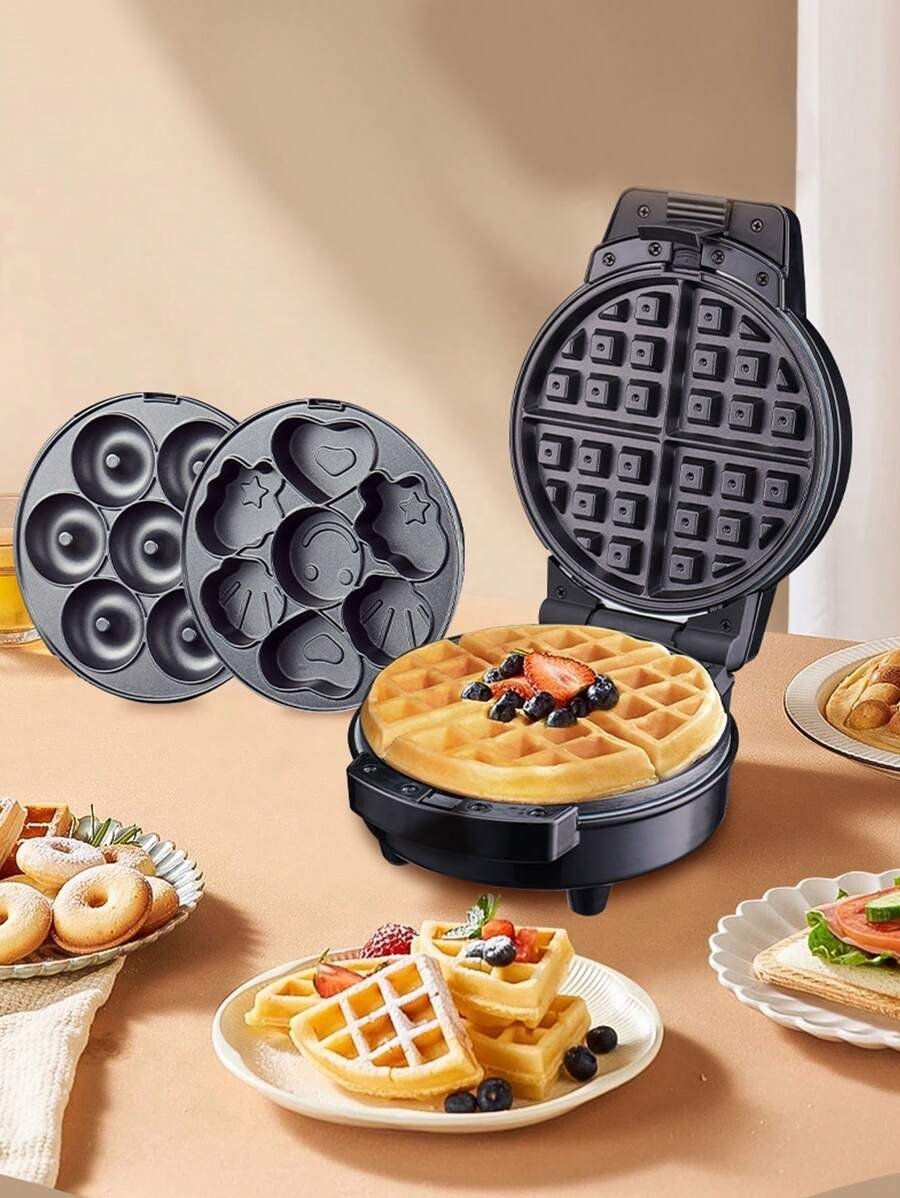Waflera Sokany 3 en 1 – Hace Waffles, Donas y Pastelillos Antiadherente 600W - WOWI
